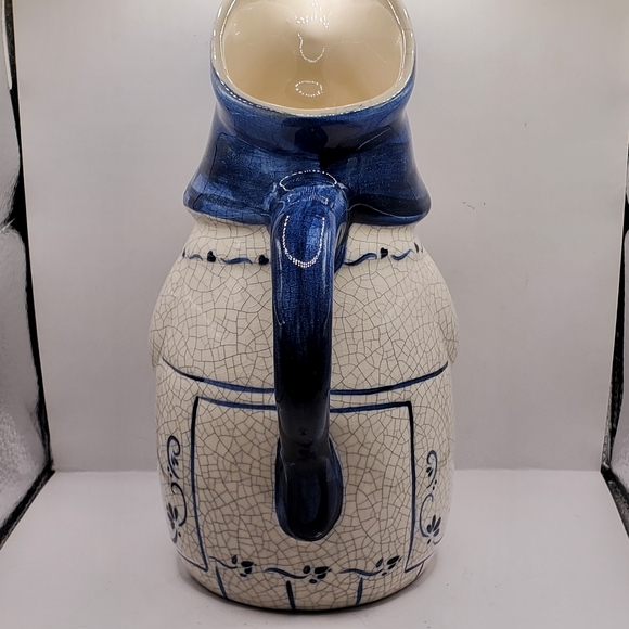 Dedham Pottery Mrs. Jenkins Pitcher, Excellent condition, Vintage 1990s. - Picture 3 of 5